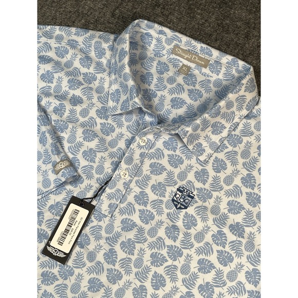 STRAIGHT DOWN Paradise Park Polo AOP CBC Logo Multi Pima Cotton/Poly Golf New‎